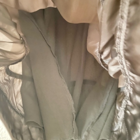 Vintage Burberry silk buckle belt strappy midi babydoll dress in taupe/olive - Picture 9 of 12